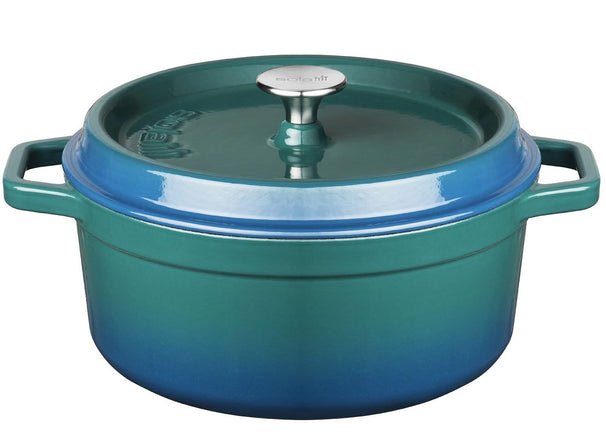 Sola Braadpan met deksel - Blauw - ø 24 cm / 3.5 Liter - geëmailleerde anti-aanbaklaag