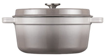 Sola Braadpan met deksel Gietijzer - Grijs - ø 24 cm / 3.2 Liter - geëmailleerde anti-aanbaklaag