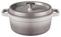 Sola Braadpan met deksel Gietijzer - Grijs - ø 24 cm / 3.2 Liter - geëmailleerde anti-aanbaklaag