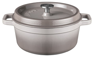Sola Braadpan met deksel Gietijzer - Grijs - ø 24 cm / 3.2 Liter - geëmailleerde anti-aanbaklaag