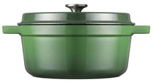 Sola Braadpan met deksel Gietijzer - Groen - ø 28 cm / 5 Liter - geëmailleerde anti-aanbaklaag