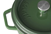 Sola Braadpan met deksel Gietijzer - Groen - ø 28 cm / 5 Liter - geëmailleerde anti-aanbaklaag