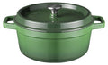 Sola Braadpan met deksel Gietijzer - Groen - ø 28 cm / 5 Liter - geëmailleerde anti-aanbaklaag