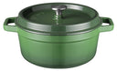 Sola Braadpan met deksel Gietijzer - Groen - ø 28 cm / 5 Liter - geëmailleerde anti-aanbaklaag
