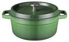 Sola Braadpan met deksel Gietijzer - Groen - ø 28 cm / 5 Liter - geëmailleerde anti-aanbaklaag