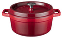 Sola Braadpan met deksel Gietijzer - Rood - ø 28 cm / 5 Liter - geëmailleerde anti-aanbaklaag