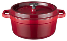 Sola Braadpan met deksel Gietijzer - Rood - ø 28 cm / 5 Liter - geëmailleerde anti-aanbaklaag