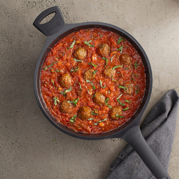 Sola Hapjespan / Sauteerpan met deksel Ceramic Deluxe ø 28 cm - keramische anti-aanbaklaag