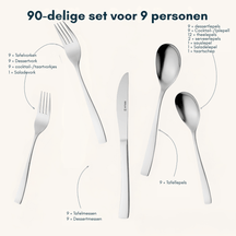 Sola Bestekset Sevilla - RVS - 90 Delig / 9 Persoons
