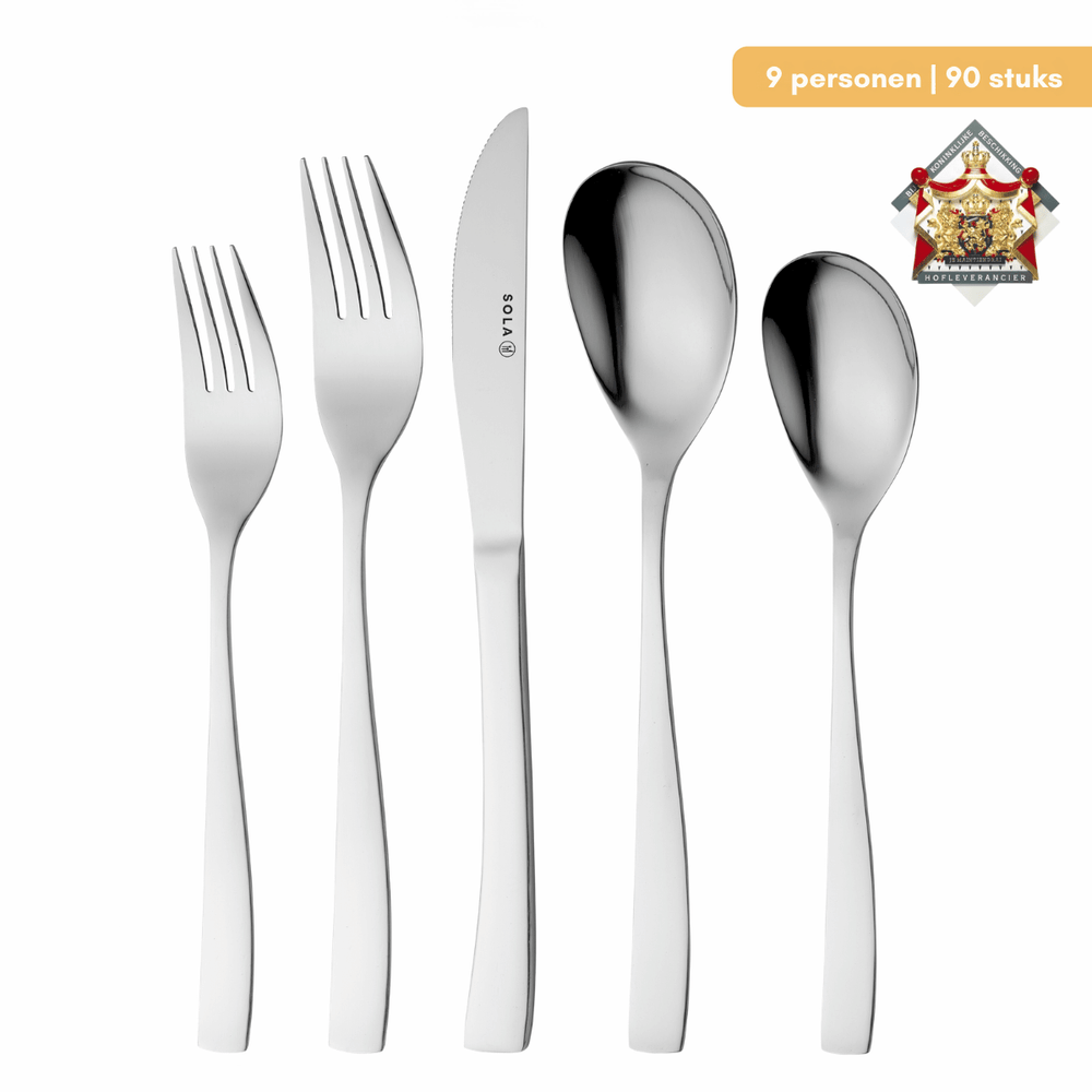 Sola Bestekset Sevilla - RVS - 90 Delig / 9 Persoons