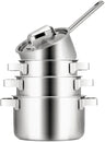 Sola Pannenset Ruby 4-Delig Premium Triply RVS - Kookpan ø 16, 18, 20 cm & Steelpan ø 16 cm - Inductie geschikt