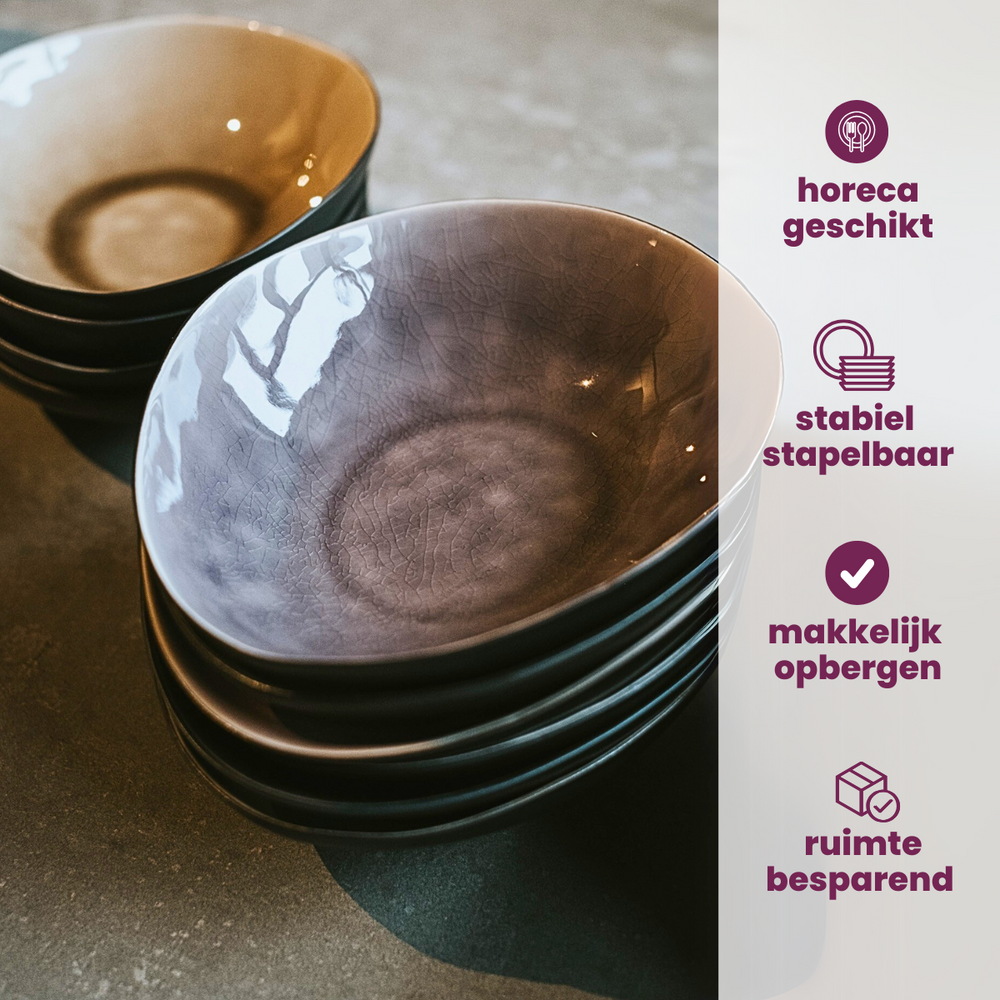 Cosy & Trendy Diepe Borden / Pastaborden Streetfood 19.5 x 16 x 5 cm - 10 Stuks