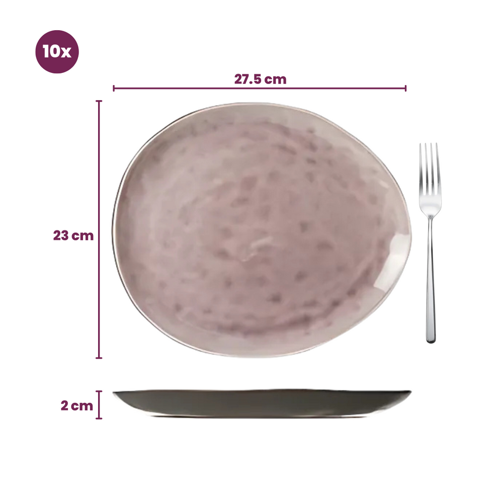 Cosy & Trendy Serviesset / Bordenset Streetfood 20-delig - 10 dinerborden en 10 ontbijtborden