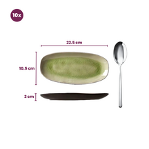 Cosy & Trendy Dessertborden / Tapasborden Streetfood 22.5 x 10 cm - 10 Stuks