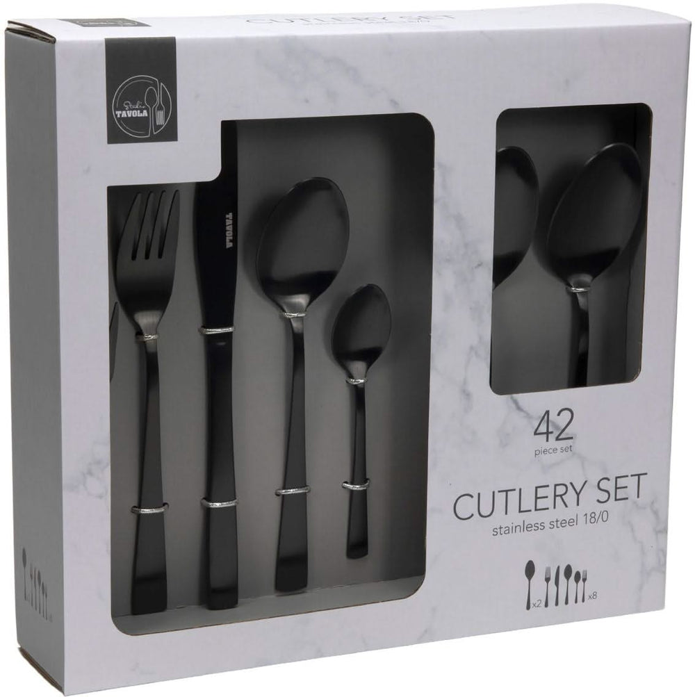 Studio Tavola Bestekset - Classic - Zwart - 42-delig / 8 personen