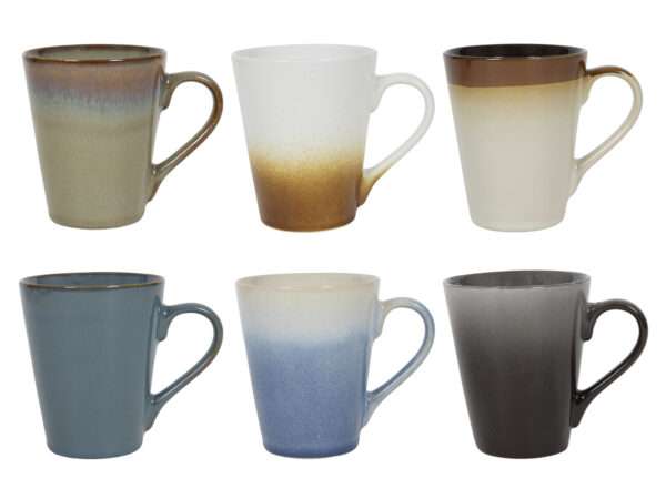 Studio Tavola Cappuccinokopjes - Koffiebekers met oor - Storm - 310 ml - 6 stuks