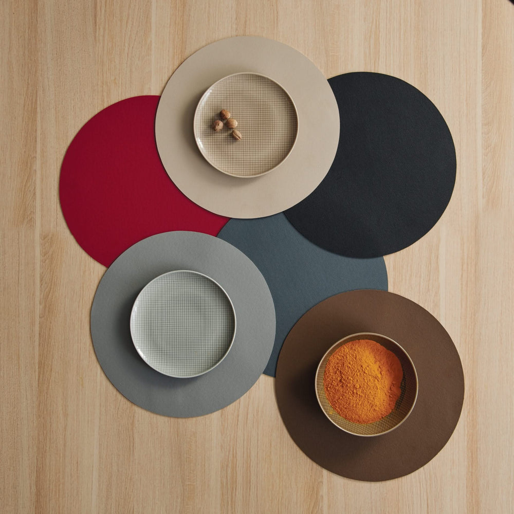 ASA Selection Placemat - Leather Optic Fine - Stone - Afwasbaar - ø 38 cm