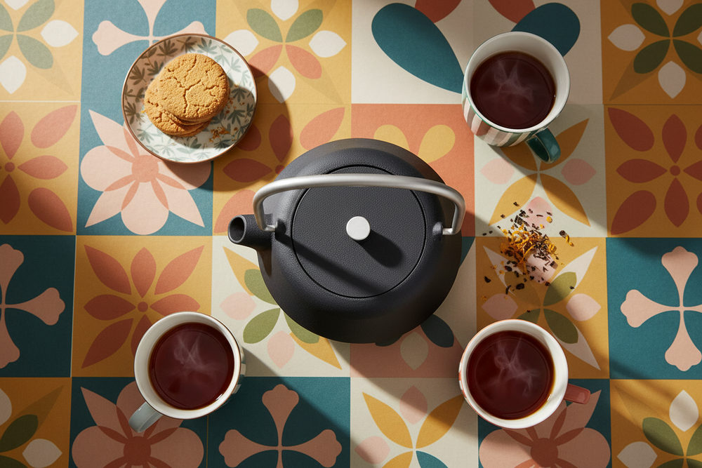 Cookinglife Theepot met RVS Theefilter - Gietijzer - Grijs - 1 Liter