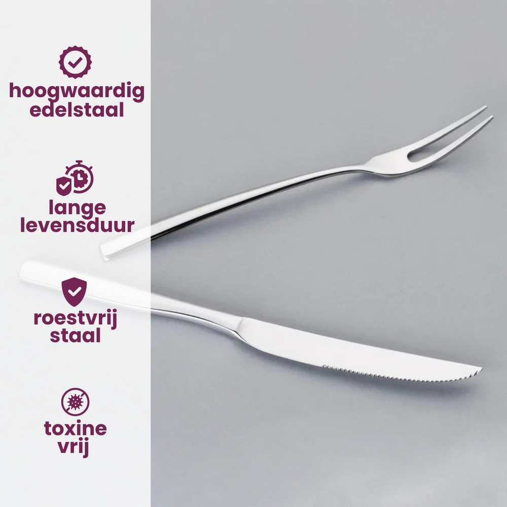 Villeroy & Boch Steakset Piemont -  18/10 RVS - 12-delig