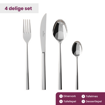 Villeroy & Boch Bestekset Piemont - 18/10 RVS - 4-delig / 1 persoons