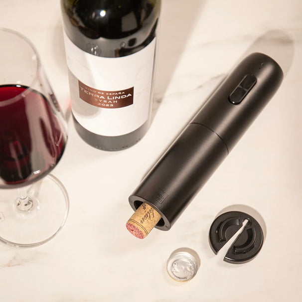 Vacu Vin Elektrische Wijnopener + Foliesnijder - Zwart
