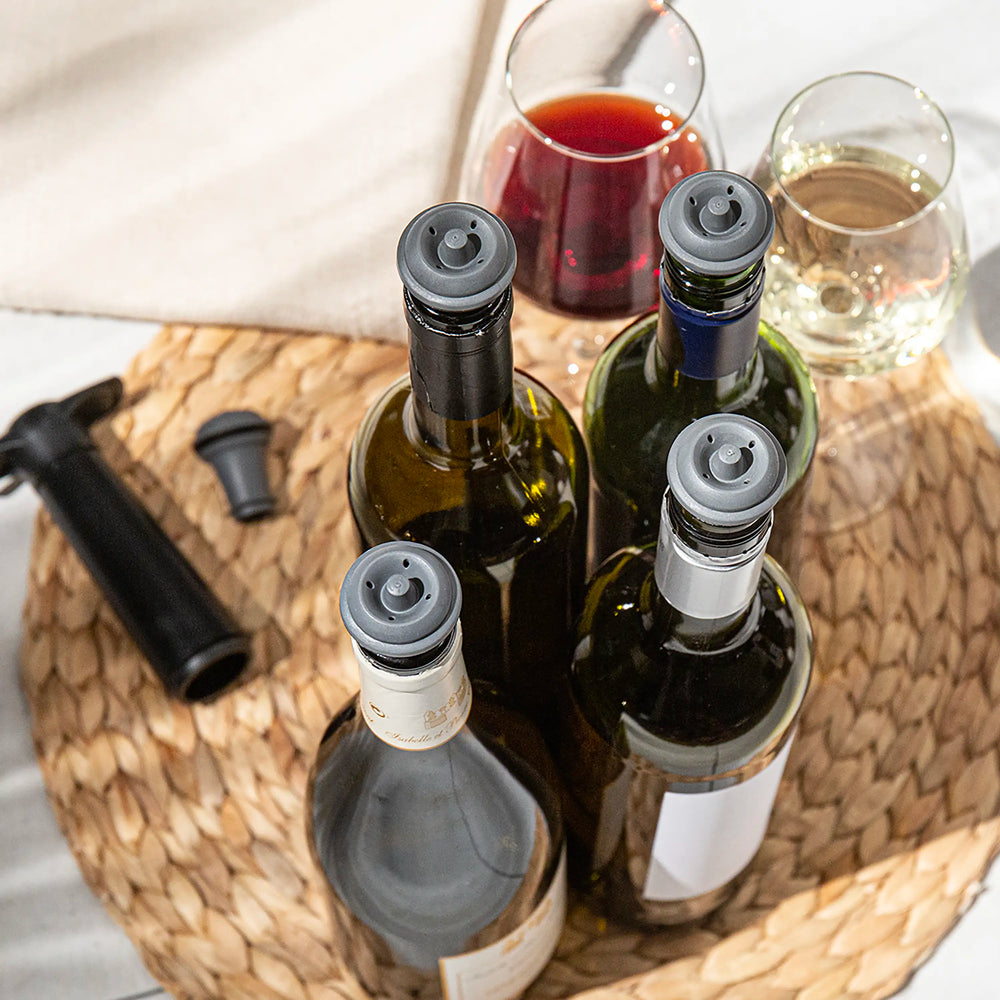 Vacu Vin Wijnstopper Vacuum Wine Stopper - Grijs - 10 stuks