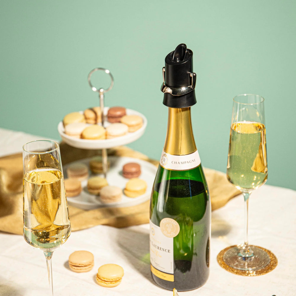 Vacu Vin Champagne Stopper en Schenker - Zwart