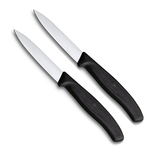 Victorinox Schilmesjes Swiss Classic Zwart - 8 cm - 2 stuks