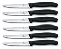 Victorinox Steakmessen Gekarteld Swiss Classic Zwart - 6 stuks