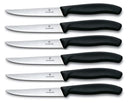 Victorinox Steakmessen Gekarteld Swiss Classic Zwart - 6 stuks