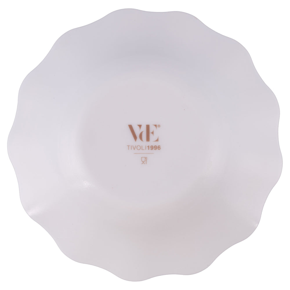 Villa d'Este Home Serviesset Scallop Wit Opaalglas 18-delig / 6 personen - 6 dinerborden, 6 ontbijtborden en 6 diepe borden