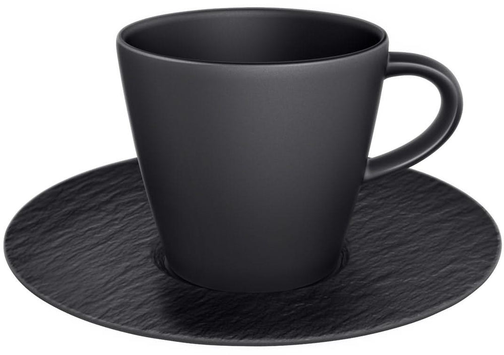 Villeroy & Boch Koffiekop en Schotel Manufacture Rock - Zwart - 160 ml