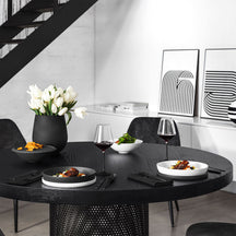 Villeroy & Boch Serviesset La Boule - Zwart / Wit 7-delig / 2 personen - 2x kom, 2x schaal, 2x universeel bord, 1x serveerschaal