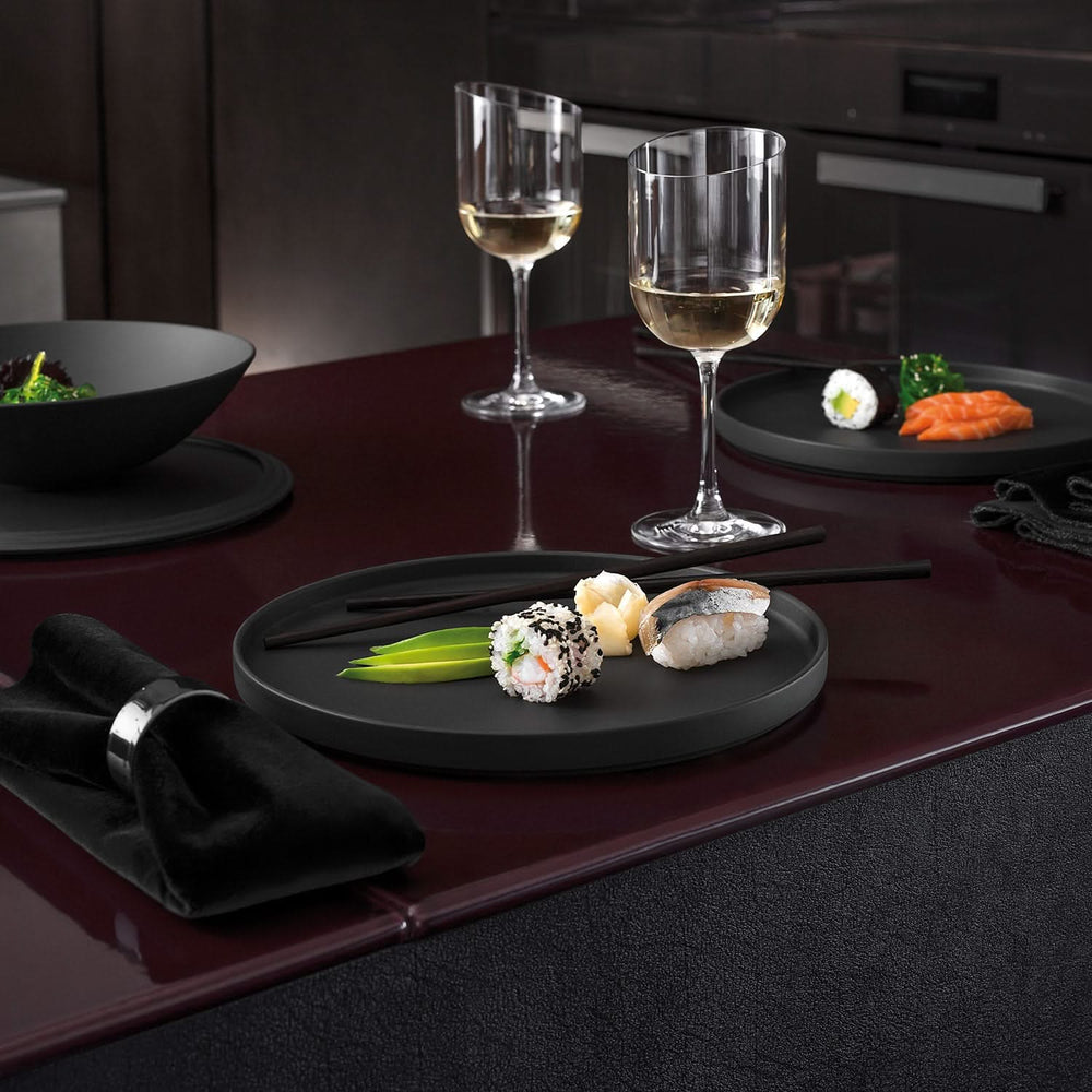 Villeroy & Boch Serviesset La Boule - Zwart 7-delig / 2 personen - 2x kom, 2x schaal, 2x universeel bord, 1x serveerschaal