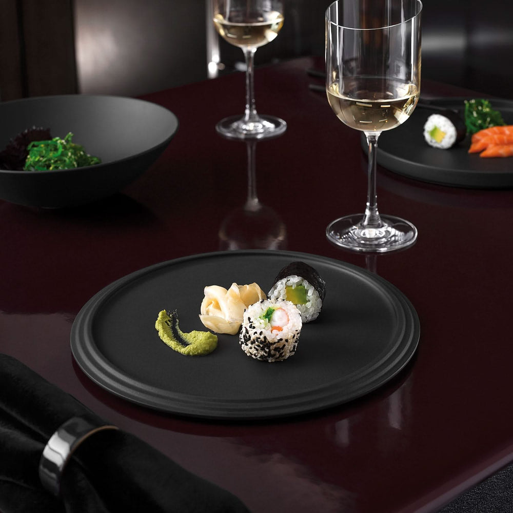 Villeroy & Boch Serviesset La Boule - Zwart 7-delig / 2 personen - 2x kom, 2x schaal, 2x universeel bord, 1x serveerschaal