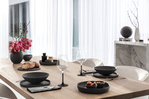 Villeroy & Boch Serviesset La Boule - Zwart 7-delig / 2 personen - 2x kom, 2x schaal, 2x universeel bord, 1x serveerschaal
