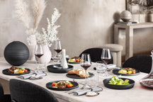 Villeroy & Boch Serviesset La Boule - Zwart 7-delig / 2 personen - 2x kom, 2x schaal, 2x universeel bord, 1x serveerschaal