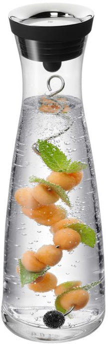 WMF Karaf / Waterkaraf - Basic - Drupvrij - Incl. Fruitfilter - Zwart / Zilver - 1.5 liter