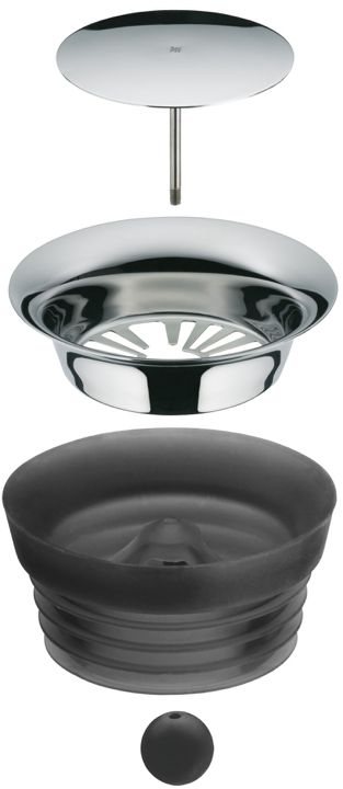 WMF Karaf / Waterkaraf - Basic - Drupvrij - Incl. Fruitfilter - Zwart / Zilver - 1.5 liter