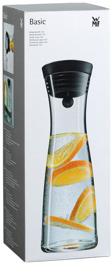 WMF Karaf / Waterkaraf - Basic - Drupvrij - Incl. Fruitfilter - Zwart / Zilver - 1.5 liter