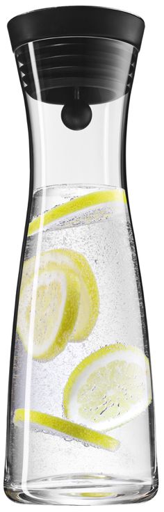 WMF Karaf / Waterkaraf - Basic - Drupvrij - Incl. Fruitfilter - Zwart / Zilver - 1.5 liter