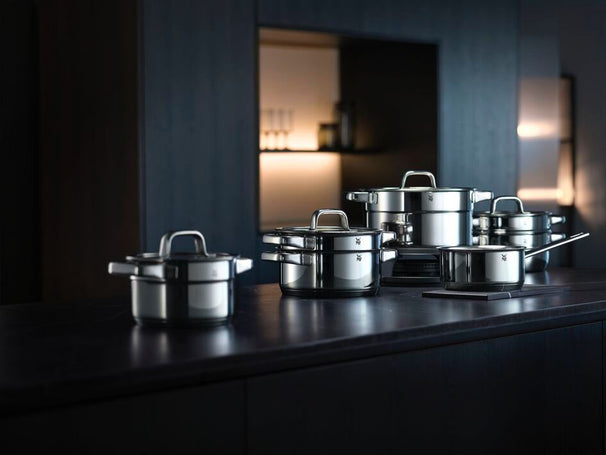 WMF Pannenset Compact Cuisine - 5 Delig - Kookpan ø 16, 16, 20 en 20 cm en Steelpan ø 14 cm