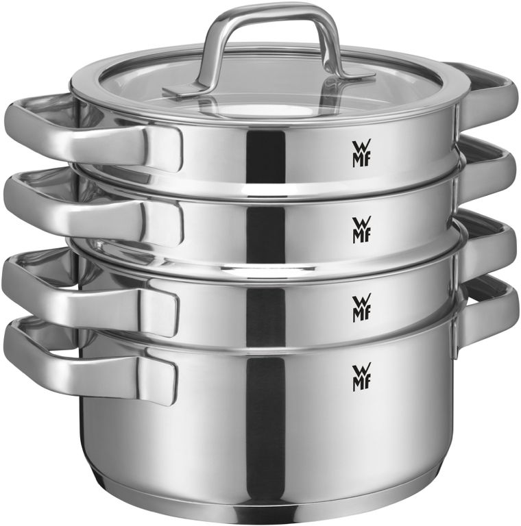 WMF Pannenset Compact Cuisine 5-Delig Inclusief GRATIS Cookinglife Kookgerei set - Kookpan ø 16, 16, 20 en 20 cm en Steelpan ø 14 cm