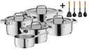 WMF Pannenset Compact Cuisine 5-Delig Inclusief GRATIS Cookinglife Kookgerei set - Kookpan ø 16, 16, 20 en 20 cm en Steelpan ø 14 cm