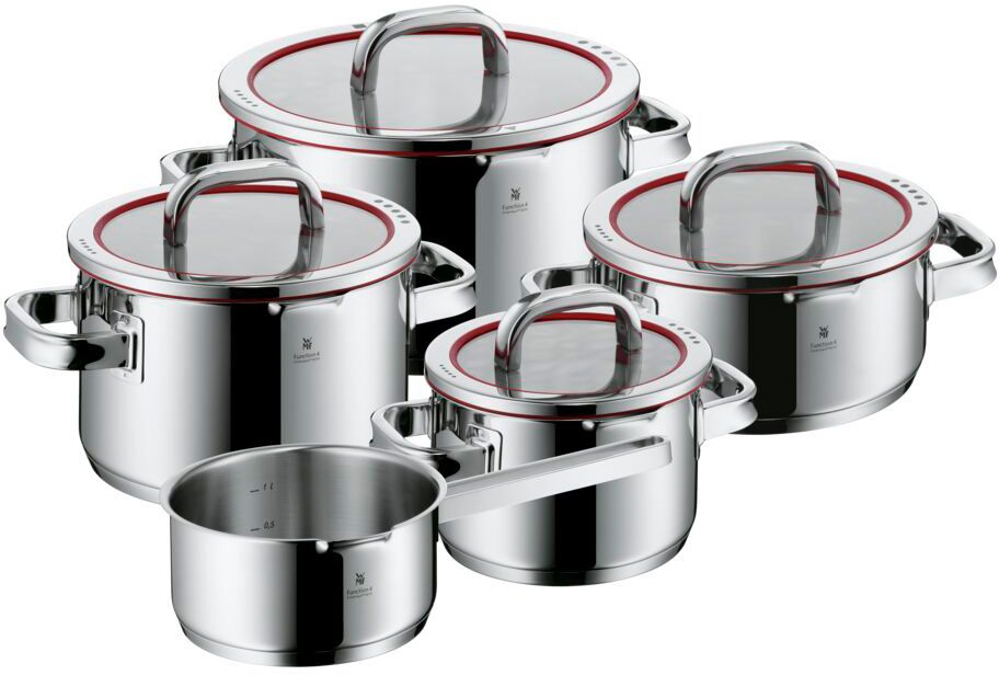 WMF Pannenset Function 4 - RVS - 5 Delig - Downdraft Geschikt - Kookpan ø 16, 20, 20 en 24 cm en Steelpan ø 16 cm