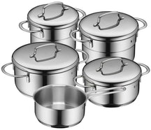 WMF Pannenset Mini - 5 Delig - Kookpan ø 16, 20, 20 en 24 cm en Steelpan ø 16 cm
