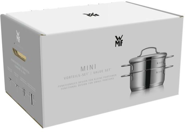 WMF Pannenset Mini - 5 Delig - Kookpan ø 16, 20, 20 en 24 cm en Steelpan ø 16 cm