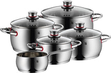 WMF Pannenset Quality One - RVS - 5 Delig - Kookpan ø 16, 20, 20 en 24 cm en Steelpan ø 16 cm