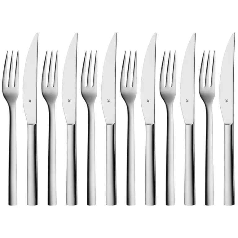 WMF Steakbestek Nuova 12-delig - Inclusief GRATIS Cookinglife Peper- en Zoutmolenset