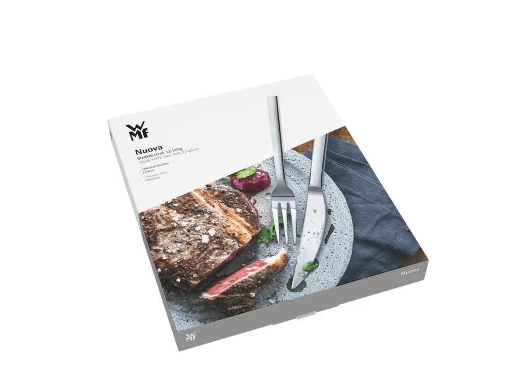 WMF Steakbestek Nuova 12-delig - Inclusief GRATIS Cookinglife Peper- en Zoutmolenset